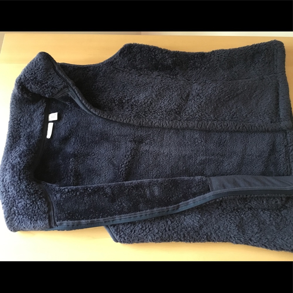 Navy Blue Furry Vest